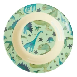 RICE Schüsseln & Schalen|Teller-Melamin tiefer Kinderteller Dinosaurs Print