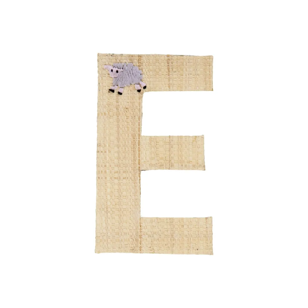 RICE Körbe-Raffia Buchstaben Sticker