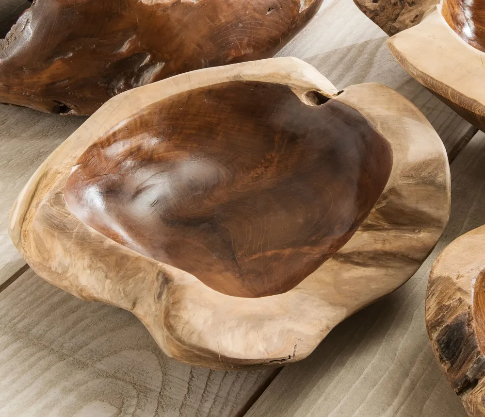 skandeko Schüsseln & Schalen|Geschirr & Tischdeko Skandinavisch-Naturgewachsene Teakschale