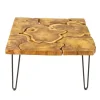 skandeko Beistelltische & Couchtische|Teakholz Deko & Möbel-Quadratischer Couchtisch aus recyceltem Holz