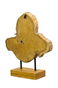 skandeko Teakholz Deko & Möbel-Unikat-Dekoscheibe WOOD, auf Ständer