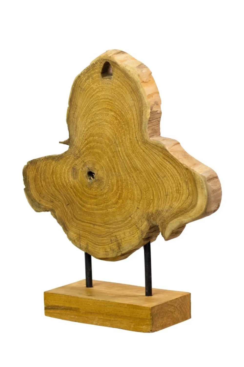 skandeko Teakholz Deko & Möbel-Unikat-Dekoscheibe WOOD, auf Ständer